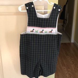 Anavini size 4 winter boys plaid shortall